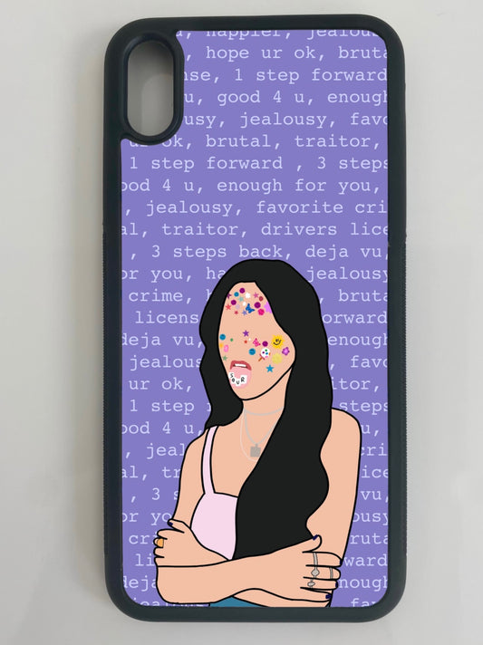 Olivia Rodrigo Inspired Phone Case Songs Background