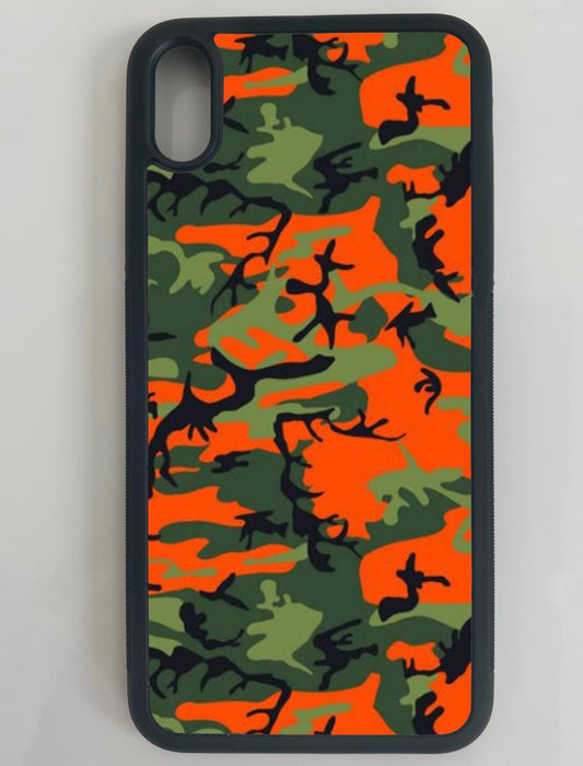Orange and Green Camouflage Phone Case
