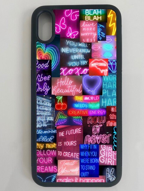 neon sign collage phone case