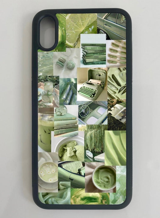 Sage green collage phone case