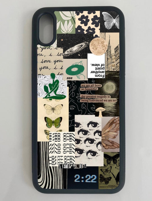 green collage phone case
